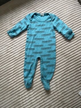 kate quinn Turquoise Canoe-Print Footed One-Piece